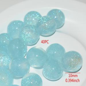 TEMU 40개 10mm SKYBLUE 스파클러 글리터 여유로운 비즈 DIY 팔찌 및 보석 만들기 - 이리드센트 마무리, 크리스마스 및 어머니의 날 선물로 이상적인 , 보석 액세서리|광택 마무리 비즈|내구성 있는 비즈 공급품, 비즈 공급품