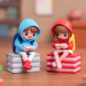 TEMU 2개 스타일 귀여운 커플백팩 피규어 - PVC 랜드스케이프 장식상, 홈/차량/책상 DIY용 (발렌타인데이·기념일·생일선물) / 전기 불필요한 유쾌한 디자인 및 정교한 공예품 / 크리스마스 & 할로윈 장식, 가을 홈 데코 수집형 피규어