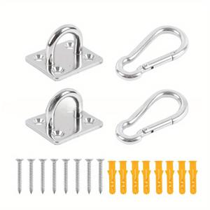 TEMU 2 세트 강력한 벽걸이 다형형 후크 - 스테인레스 스틸 다기능 해먹 스타일 금속 베이스. 강력한 부하 견뢰, 쉬운 설치 및 공간 절약 디자인