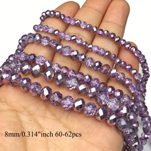 TEMU 앤비즈 4mm 6mm 8mm 오스트리아 라벤더 퍼플 멀티페이스 플랫 휠 스페이서 비즈 - DIY 주얼리 만들기, 팔찌, 귀걸이 & 목걸이용 루즈 보석