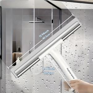 TEMU 다목적 실리콘 스퀴지, 15.94인치 샤워 유리문용 스퀴지, 타일 벽, 싱크대, 거울, 욕실, 자동차 창문 청소용 핸드헬드 스퀴지