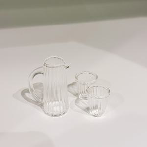 TEMU 3개 미니 유리 물병 세트 인형집 주방 장식 소품, 미니 주스 음료 컵