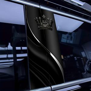 TEMU 2개 세트 메탈릭 크라운 자동차 스티커 - 우아한 로얄 디자인, 방수 및 스크래치 방지 비닐 데칼, 차량용 접착식 장식 (자동차, 트럭, SUV, , 노트북) - 간편 부착 & 잔여물 없음, 세미매트 마감