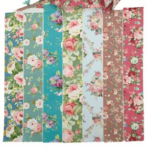 TEMU 42개 치아 모양 젤리 롤 스트립 - 장미, 데이지, 튤립 무늬의 꽃무늬 패브릭 스트립 - 퀼팅, 스크랩북킹, 카드 만들기용 대형 6.48x50.04cm (2.56x19.67인치 - 초보자 & 전문가 모두에게 적합 - 크래프트 필수 소재, 생동감 있는 직물, 광택 처리된 가장자리