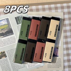 TEMU 8pcs 지우개 세트 - 학교에 완벽합니다 - 연필 시험 및 예술 지우개 간단하고 내구성이 뛰어난 지우개 고무 부드럽고 쉽게 청소할 수 있는 문구용품 드로잉 쓰기 사무실 사용 | 블랙 지우개 |