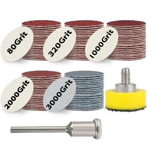 TEMU 102개 1인치 폴리싱 패드 세트 백킹 포함 - 80/320/1000/2000/3000 그릿, 알루미늄 산화물, 드레멜 회전 도구에 이상적, 샌드페이퍼 그라인딩 & 폴리싱, 회전 도구 액세서리 | 내구성 있는 폴리싱 패드 | 백킹 패드
