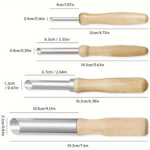 TEMU 4개 세트 스테인리스 스틸 원형 구멍 만들기 도구 - 둥근 모서리, 세라믹·도자기·점토 모델링용 - 초보자와 전문가에게 이상적, 내구성 강한 도예 공구, 벽 장식 및 주얼리 제작에 적합 - 쉽게 청소 가능 & 녹 방지, 매끄러운 마감, 둥근 모서리 도구