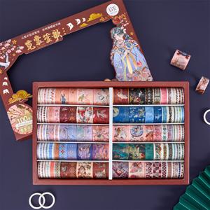 TEMU 1박스/봉지, 미국식 와시 테이프, 니샹 셰청 시리즈, 클래식 스타일 장식용 테이프 100롤