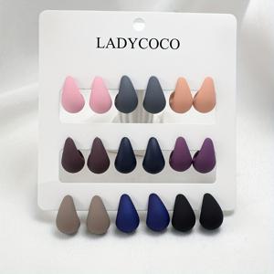 TEMU 18피스 스타일리시하고 귀여운 멀티컬러 워터 드롭 이어링 세트, 새로운 컬러 팔레트의 다용도 여성 주얼리 - 저자극성 316 스테인리스 스틸 니들