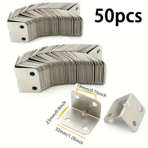TEMU 50/100개 90도 직각 코드 L자형 고정 금속 앵글 커넥터, 캐비닛, 테이블, 의자, 침대 등 가구용 대량 하드웨어 패스너