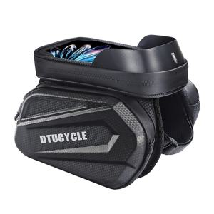 TEMU 조절 가능한 자전거 핸들바 가방 - 대용량 터치스크린 폰 마운트, 스크래치 방지 카본 패턴 디자인, 산악자전거 및 사이클링 기어 보관 (블랙)