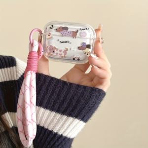 TEMU For AirPods 1/2/3 세대, for AirPods Pro, for AirPods Pro2 이어폰 케이스/보호 커버, AirPods4 보호 케이스와 1개의 쉘과 1개의 매달린 체인과 호환되는 귀여운 도하운드 개