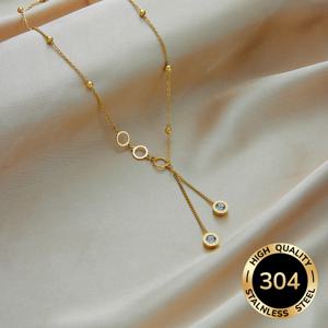 TEMU 로마 숫자와 라인스톤 액세서리가 있는 우아한 골든 스테인리스 스틸 목걸이 - 여성용 초크 주얼리, 일상 착용, 파티, 여행에 완벽, 파티 액세서리, 세련된 액세서리, 라인스톤 장식