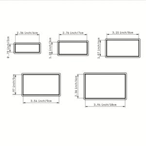 TEMU 5pcs 세트의 다양한 크기의 일반 패턴 커팅기, DIY 보석 펜던트 만들기 모양, 도자기 커팅기, 사각형, 직사각형, 원형, 아치형, 간단한 도자기 공예 도구