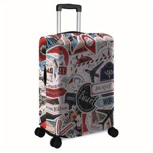 TEMU 빈티지 비행기 여행 가방 커버 - 레트로 디자인 (비행기, 항공권, 빈티지 폰) 18