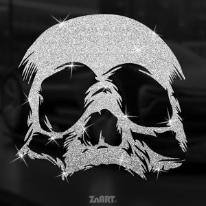 TEMU 1개 ZN ART 골든 글리터 스컬 비닐 스티커 - 잔여물 없이 제거 가능한 데칼, 골든 & 블랙 고딕 디자인, , 노트북, 헬멧, 휴대폰용 - 쉽게 붙이고 떼는 임시/영구 바디