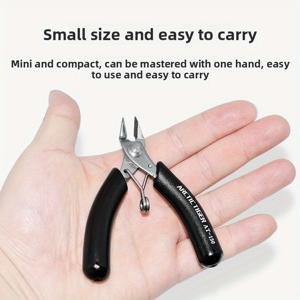 TEMU 1pc 미니 전자 가위 플라이어 - 에르고닉한 논슬립 핸들, 조절 가능한 와이어 게이지 설정 및 DIY, 금속加工, 공예, 공예 도구, 컴팩트한 도구, 내구성 있는 구조, 워크샵 액세서리, 튼튼한 구조, 워크샵 사용자용으로 고탄력 스틸 이방경 입 Wire Cutters