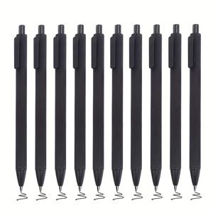 TEMU 10개 10개 순한 검정색 압축형 젤 펜 물 펜 브러시 펜 불렛 팁 0.5 경량 플라스틱 펜 홀더 포켓 펜 클립, 접이식, 교체 가능, 필수적인 서류