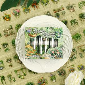 TEMU 6팩 | 천연 그린 플랜트 & 화분 요소 스티커 세트 | 방수 PET 다용도 접착 테이프, 스크랩북, 카드, 저널, 물병, 노트북 및 휴대폰 DIY 장식용