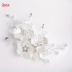 TEMU 2개 세트 화이트 핸드메이드 헤어핀, 웨딩 헤어 액세서리, 신부 및 브라이즈메이드용, 일상 활동에 적합
