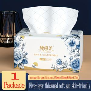 TEMU 대용량 5중 두꺼운 구멍지기 페이퍼 타월 1팩 (400매, 80장) - 흡수력 뛰어나고 내구성이 좋으며 젖은 상태에서도 사용 가능, 주방, 욕실, 가정, 여행, 사무실, 기숙사, 일상 필수품으로 적합, 페이스티슈, 휴지, 페이퍼타올, 티슈, 냅킨, 화장지