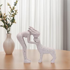 TEMU 1개 강아지 조각상, 귀여운 소녀와 강아지 동상 홈 데코, 사무실·거실·침실·책장·욕실 장식용, 반려동물 애호가를 위한 완벽한 선물, 크리스마스·할로윈·추수감사절 선물