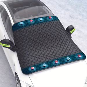 TEMU 자동차 윈드실드 선쉐이드 커버, 두꺼운 소재 - 9개의 자석으로 고정, 5겹 두꺼운 재질 차량 천 보호, UV 방지, 눈방지, 윈드실드 프로텍터, 얼음 방지 커버, 사계절용 선쉐이드, 나무 줄기 및 잎사귀 절연, 탄성 스트랩 버클 포함, 후방 거울 커버|차량햇빛가리개|자동차햇빛가리개