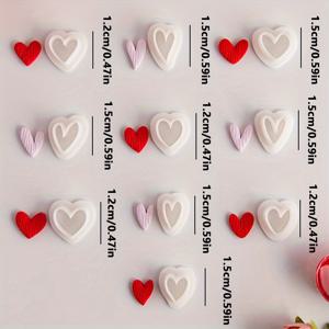 TEMU 10pcs 데이 폴리머 클레이 하트 커터 세트 - DIY 귀걸이, 패ンデ트, 장식 및 선물 만들기용 미니 하트 모양 몰드, 클레이 목걸이 만들기 키트, DIY 폴리머 클레이 프린팅 도구, 손수작업 목걸이 제작 키트, 플라 소재 귀걸이 만들기, DIY 선물, 배터리 없음