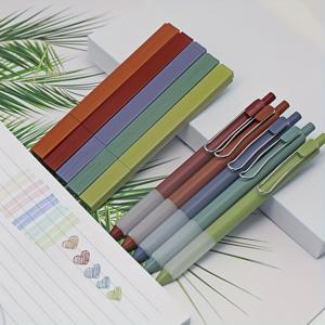 TEMU 10개 세트 파스텔/어스톤 컬러 하이라이터 마커 펜 및 모란디/빈티지 컬러 젤 잉크 펜 스터디 키트, 학교용 저널링 백투스쿨 용품