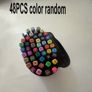 TEMU 48색 양방향 펜촉 마커 펜 - 유성 잉크, 중간 굵기, 내구성 좋은 플라스틱 구조, 스케치, 채색, 페인팅 및 사무용품에 적합