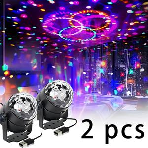 TEMU 2개 USB 전원 디스코 볼 조명, 음악 동기화 RGB LED 파티 조명, 광택 표면 카운터탑 매직 볼, 실내 DJ 조명 - 플라스틱 소재, 리모컨 없음