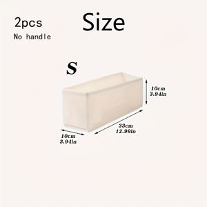 TEMU 2개 베이지 옥스포드 롱 넓은 옷장 수납함 - 접이식 딥 슬롯 디자인, 양말, 속옷, 브라 및 액세서리용 공간 절약 정리 상자, 서랍, 옷장, 데스크탑 조직에 적합한 전문가용 옷장 정리함