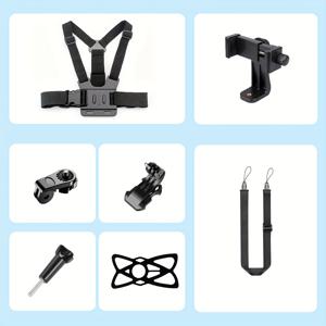 TEMU 아이폰, 삼성 및 기타 휴대폰, GoPro, Insta360, DJI 스포츠 카메라용 7-in-1 조절 가능한 체스트 마운트 – 사이클링, 카약, 낚시, 스케이트보드에서 POV/VLOG 녹화에 이상적