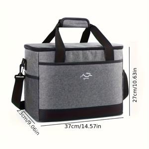 TEMU 휴대용 초대형 단열 런치백 및 비치 쿨러 백 | 인체공학적 디자인, 조절 가능한 어깨 스트랩, 손잡이 및 크로스바디, 야외 활동에 적합, 비식품 접촉, 옥스포드 천