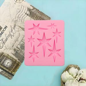 TEMU 별 모양 실리콘 몰드, 젤로 왁스 캔들 아이스 큐브용 케이크 몰드, 캔들 만들기 적합