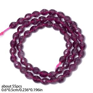 TEMU 55개 천연 가넷 보석 - 5x6mm 커팅 오벌 비즈, 주얼리 제작용 루즈 스페이서 비즈, 진짜 스톤 비즈 DIY 귀걸이, 목걸이, 팔찌 및 여성 액세서리 (공예용 대량 구매)