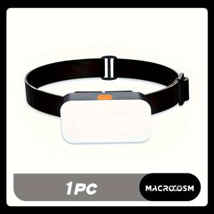 TEMU 1개 마크로코스 USB 헤드램프 - 밝은 COB 헤드라이트, USB-C 충전식 핸즈프리 플래시라이트, 리튬 배터리가 있는 휴대용 헤드램프, 캠핑, 하이킹, 비상 상황, 독서용 컴팩트하고 가벼운 디자인 - 야외, 체육관, 여행에 이상적 - 충전 케이블 포함, 비상 조명, 핸즈프리 조명, 내구성 있는 구조