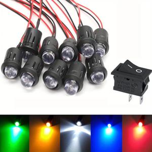 TEMU 21개/세트 DC 12V LED 다이오드 20cm 사전 배선 10mm LED 전구 홀더 및 스위치 포함 DIY 홈 데코레이션용, LED 전구 세트,컴팩트 전자제품,사전 배선된 편의성,홈 취미 애호가,DIY 애호가,창의적인