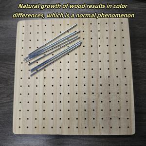 TEMU 8개의 핀/톱니가 있는 코바늘 뜨개질 모양 보드, 코바늘 뜨개질용 대나무 메시 재질, 코바늘 뜨개질 애호가를 위한 나무 코바늘 액세서리 선물