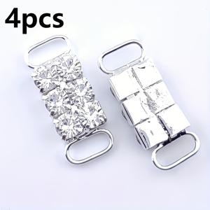 TEMU 4개 반짝이는 라인스톤 신발끈 장식 버클 - 탈착 가능한 DIY 장식 버클, 다중 디자인, 금속 소재, DIY 액세서리 스포츠 신발 캔버스 신발 부츠에 적합