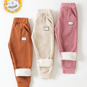 TEMU 3개 세트 여아용 코듀로이 보온 레깅스 - 겨울철 따뜻함, 신축성 허리밴드 & 포켓 디자인, 부드러운 코듀로이 소재, 루즈핏 긴바지 (베이지/핑크/라이트 브라운) - 손세탁 가능, 가을/겨울 캐주얼 웨어, 야외 활동에 완벽한 멀티컬러|스포츠|냉장고바지|바지