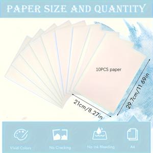 TEMU 10장 워터슬라이드 데칼지 + 1개 사용설명서 & 1개 커버, 210x297mm A4 DIY 컵 이전지 투명 수성 데칼지, 세라믹·유리잔·머그잔에 완벽