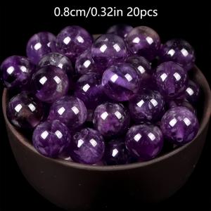 TEMU 8mm & 10mm 천연자수정 보석구슬 - 진한 바이올렛-퍼플색상, 매끄러운 둥근 DIY 액세서리용 비즈 (팔찌/목걸이/귀걸이 제작) - 색상과 투명도의 자연스러운 변화 - 초보자와 전문가를 위한 공예품 - 우아한 선물 아이디어