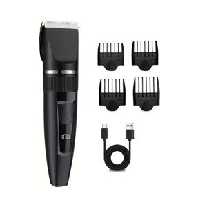 TEMU 2025년 신형 남성용 헤어 클리퍼 | 바디 헤어 트리머, 조절 가능한 블레이드로 다양한 머리 유형에 적합한 LED 디스플레이 충전식 이발 키트 | 홈 그루밍 세트, 무선 이발 스타일링 키트, 면도 키트
