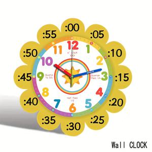 TEMU 1개 특이한 시계, 창의적인 컬러풀 태양광 디자인의 벽걸이 타임피스 - 이색된 컷아웃과 무소음 쿼츠 기능을 갖춘 나무 프레임. 침실·거실·사무실·주방·욕실에 적합 (건전지 별매), 수제 장식용 홈데코 클록, 내구성 있는 목재 마감, 독특한 가정용 액세서리