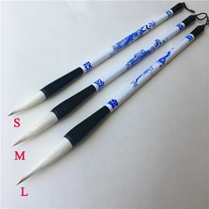 TEMU 3개 세트 블루와 화이트 도자기 알루미늄 브러쉬, 인체공학적 그루브드 핸들 - 전통 중국 서예 및 잉크 워시 페인팅, 우아한 커플렛을 위한 웨이슬 브러쉬, 브러쉬, 미술 용품, 예술적 브러쉬, 전통 디자인, 내구성 있는 브러쉬, 미술 도구, 서예 애호가, 서예 브러쉬, 서예 용품, 동양 브러쉬, 브러쉬 가방, 중국 서예 세트