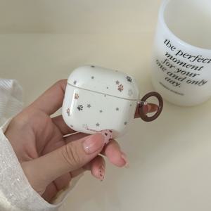 TEMU 베이지 스타 + 서클 이어폰 케이스 애플 에어팟 프로 3 케이스/에어팟 프로 2 케이스/에어팟 프로 케이스/에어팟 4 케이스/에어팟 3 케이스/에어팟 2 케이스/패션 여성용 이어폰 케이스/심플 이어폰 케이스/애플 이어폰 케이스