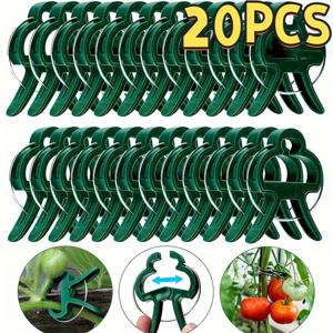 TEMU 100/50/20/10개 고품질 재사용 가능한 , 채소 및 토마토 재배 지지 프레임 | 조절 가능한 식물 클램프 | 내구성 있는 식물 재배 지지 프레임 | 줄기와 가지, , 정원, 잔디 야외 식물 고정에 적합, 정원 식물 지지대,가벼운 지지대,유연한 식물 홀더,지속적인 지원,포도 덩굴 지지대,트렐리스 네팅, 재배자들