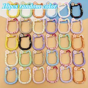 TEMU 10개 랜덤 컬러 행운의 고양이 스프링 버클, 아연 합금 후크 - 야외 DIY 다기능 클립 (키체인, 가방, 휴대폰 끈용), 랜야드 부착물,가방 액세서리,재미있는 액세서리,장난기 넘치는 디자인,튼튼한 구조,키체인 액세서리,공예 애호가,패션 애호가