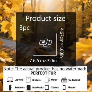 TEMU 3개 DJI 브랜드 로고 스티커 - 3인치 대형 블랙 & 화이트 비닐 데칼, 내구성 있는 접착제로 차량, 노트북, , 공구함, 드론 액세서리용 - DJI 디자인 영감으로 야외 사용 및 DJI 제품 호환 (DJI 드론과 호환)